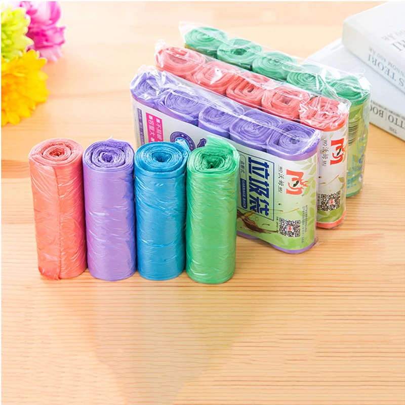 1-5 rolls garbage bag environmental protection multi-color household point broken kitchen bathroom plastic PE | Дом и сад