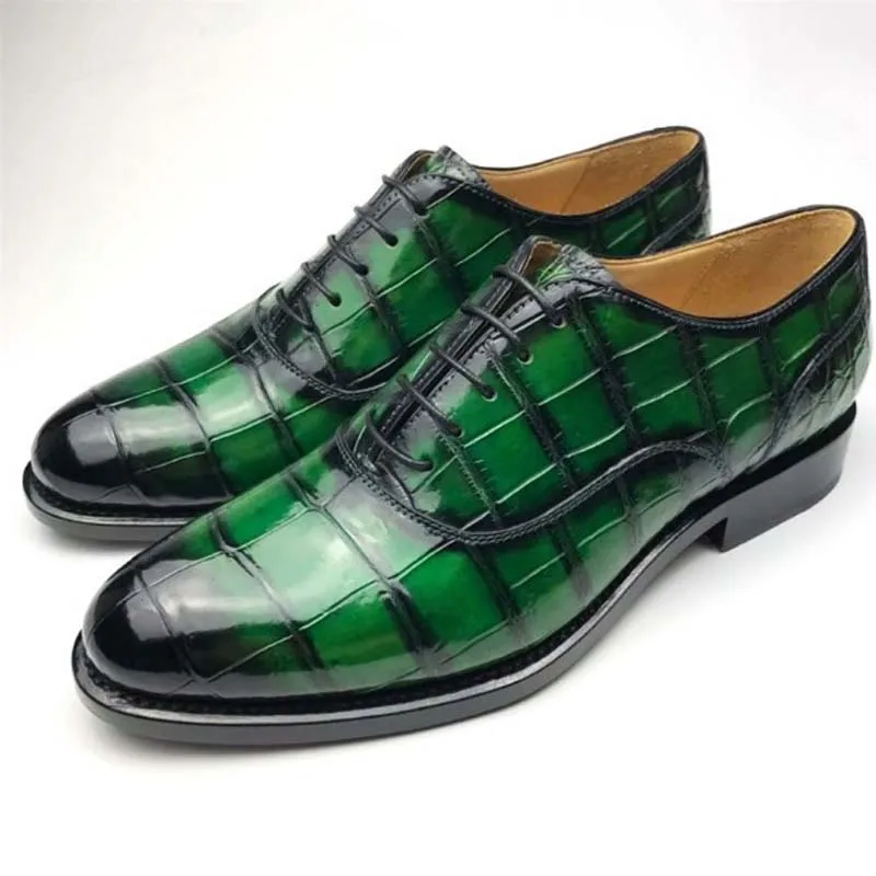 chue Hand-made leather shoes crocodile skin men's business dress men custom-made | Обувь