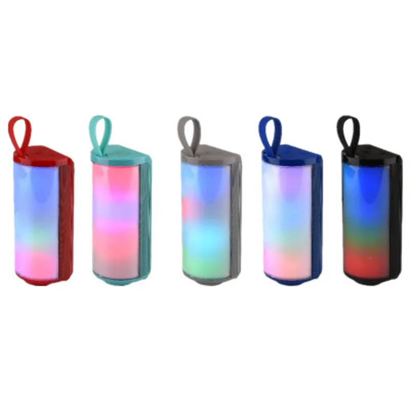 Bluetooth колонка кожаная портативная стереоколонка 5 вспышек светодиодный сабвуфер