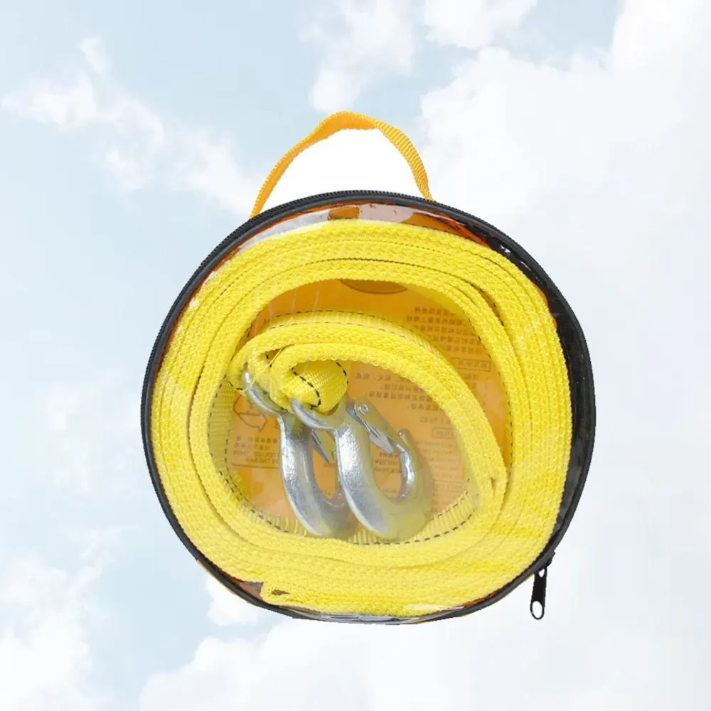 

1Pc Ton Car Trailer Rope Practical Durable Outdoor Emergency Kit Nylon Tow Rope Double Thicken Car Trailer(Yellow)
