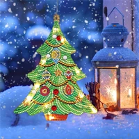 new 5d diamond painting christmas tree hanging lights christmas decoration five pointed star led lights