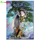 Алмазная живопись с фантазийным пейзажем 5D сделай сам, абстрактная вышивка крестиком с деревом, мозаика, полное сверление, вышивка стразами, домашний декор J73
