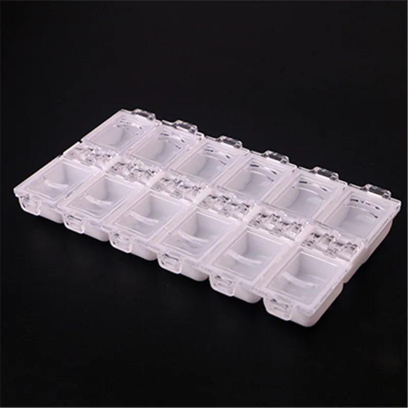 12 решеток отдельные отделения пустая коробка для хранения украшение ногтей