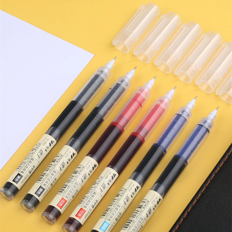 

3 Colors Ink Straight liquid Gel Pen Set Colorful Liquid Roller Pen 0.5mm Rollerball Pens Artistic font School office Stationery