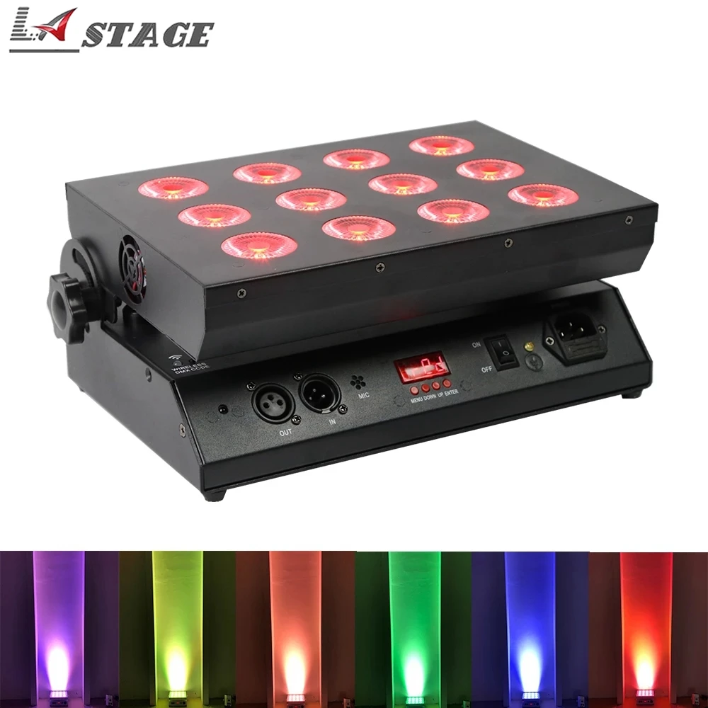 Перезаряжаемый беспроводной пульт дистанционного управления 12x18 Вт RGBWA + УФ 6 в 1