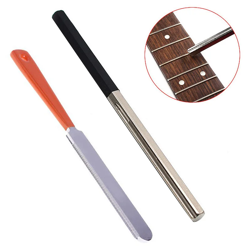 

Hot-2Pcs Guitar Fret Tools Crowning File Fret Dressing File with 3 Size Edges + Narrow Dual Edge File for Guitar Polishing Tools