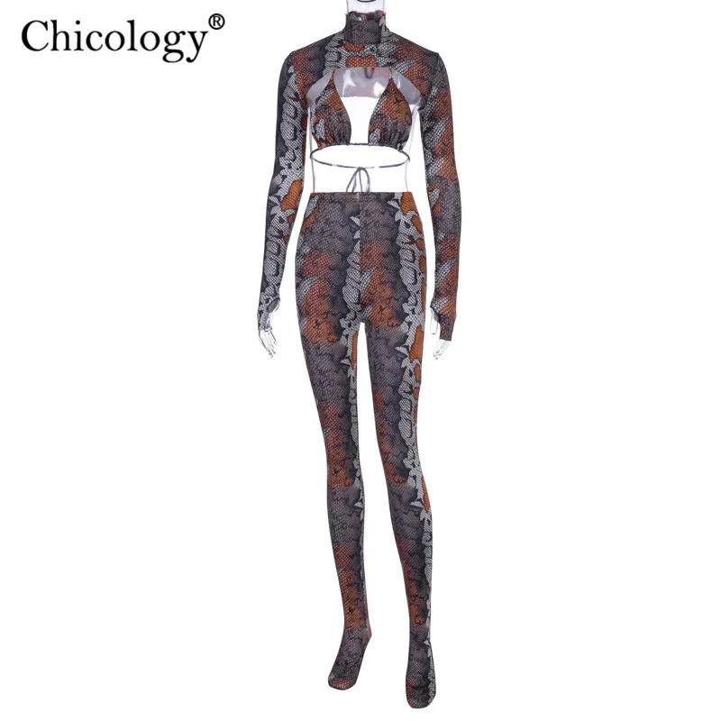 Chicology чулок Змеиный принтом принт 3 предмета в комплекте комплект набор женское