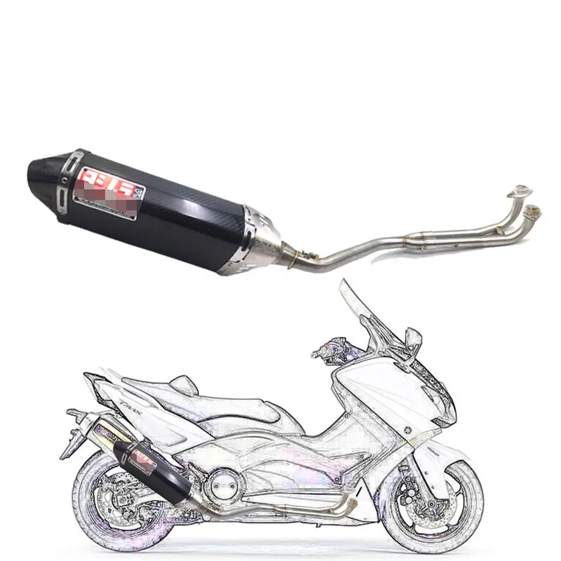 Полная система коллектора трубы для Yamaha Tmax500 tmax530 t-max 500 530 2001- с углеродного волокна Выхлопной с скольжения