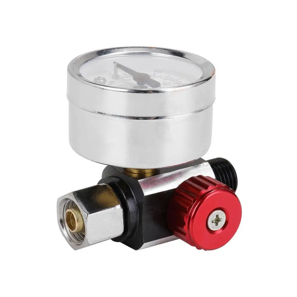 

HVLP Spray Air Regulator Pressure Gauge 1/4" Mini Inline Air Filter Separator Adjustable Air Pressure Regulator Gauge