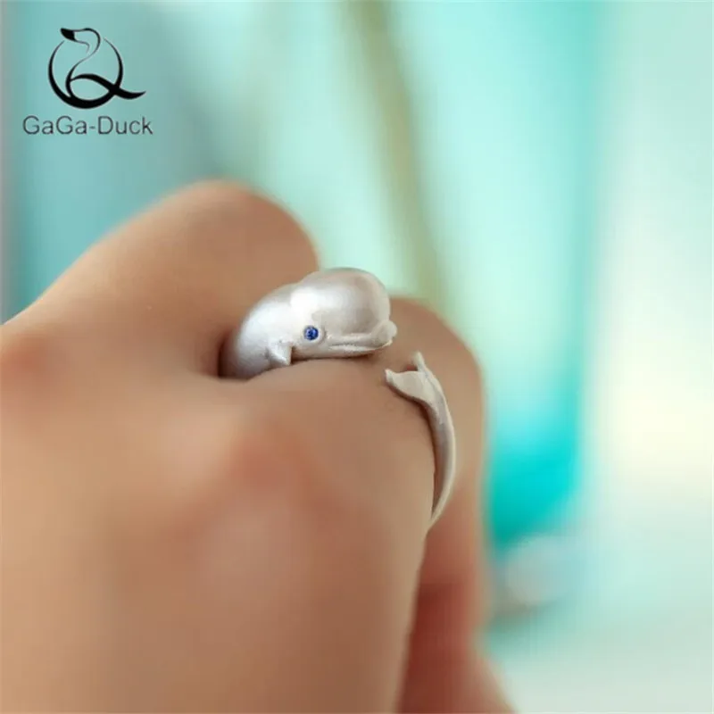 Женские открытые кольца с кристаллами из стерлингового серебра 925 пробы синими