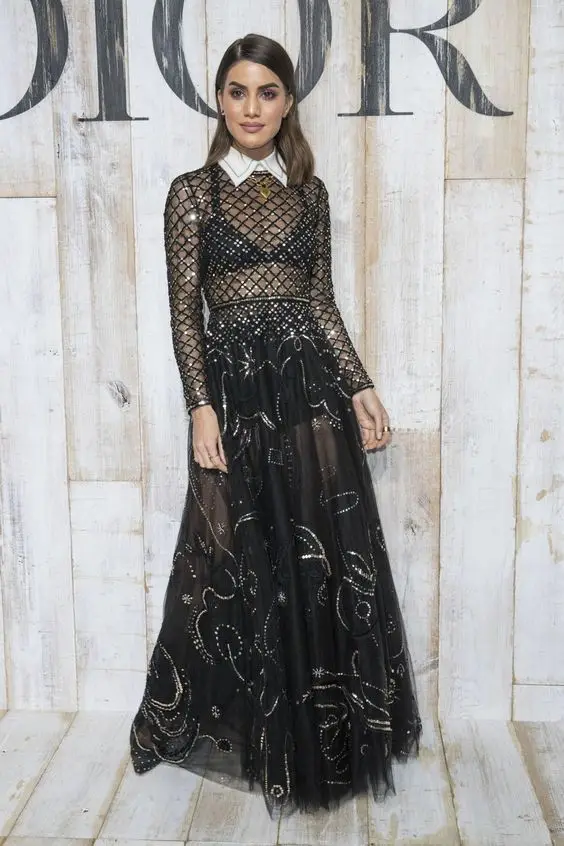 

2019 European and American New Women's Dress Hot Sexy Mesh Perspective Dress