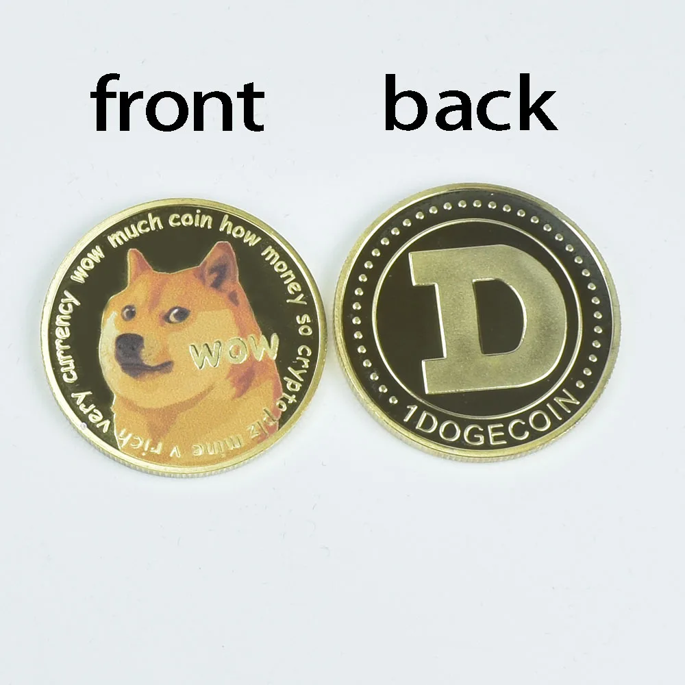 Позолоченная догкоин Doge металлическая монета криптовалюта | Дом и сад