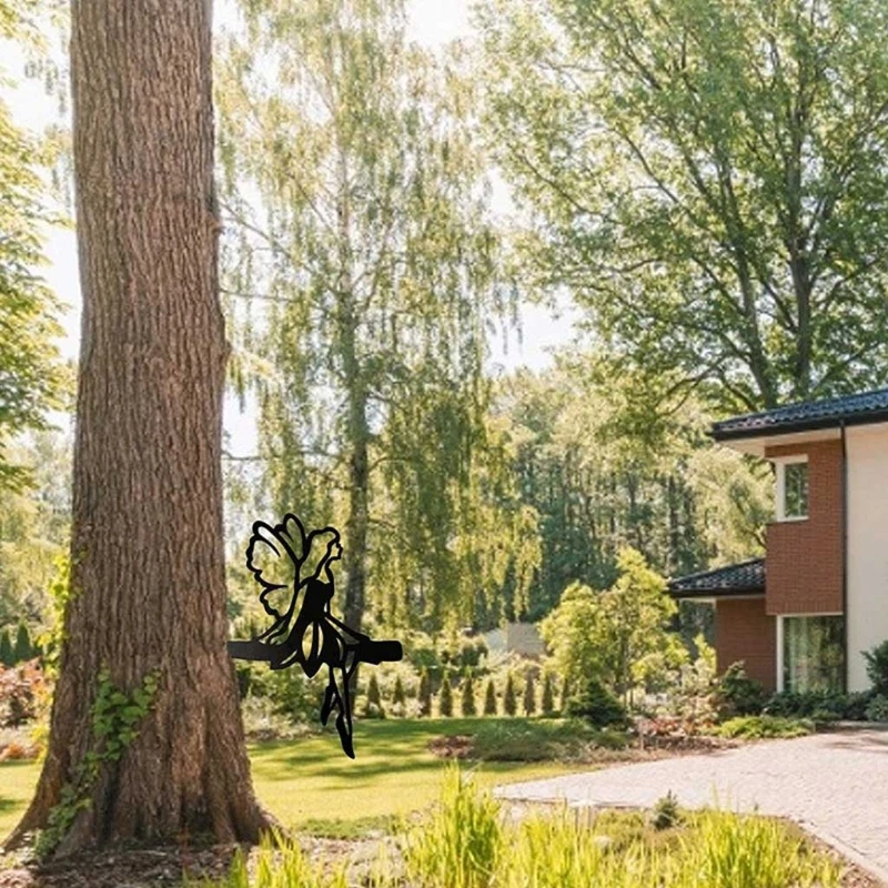 

Art Fairy Decorative Garden Metal Silhouette Stakes Tree Ornaments for Yard Lawn