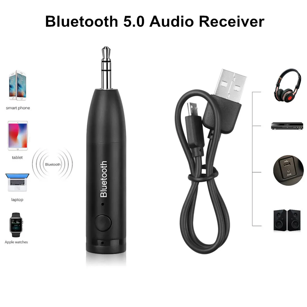 Автомобильный комплект Bluetooth-приемника V5.0 3 5 мм USB-разъем AUX беспроводной