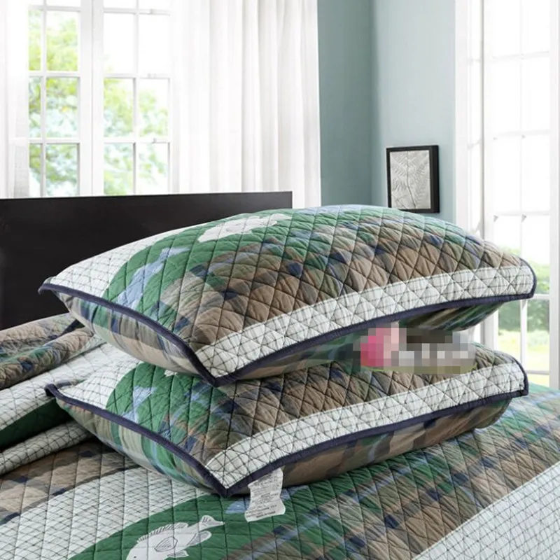 Бесплатная доставка 100% хлопок 3 шт Европейский стиль зеленый плед покрывало