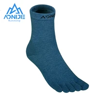 aonijie e4813 one pair sports long tube socks fivetoes mid calf length toe socks perfect for barefoot running shoes marathon