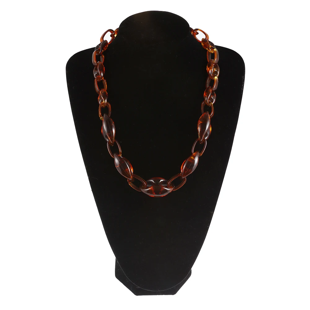 

FishSheep Statement Geometric Acrylic Chain Choker Necklace Leopard Tortoiseshell Resin Big Za Choker Pendants Necklaces Jewelry