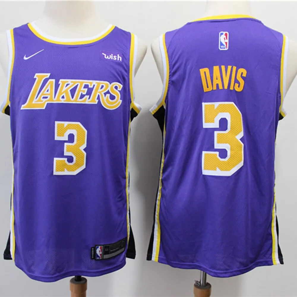 

NBA Men's Los Angeles Lakers #3 Anthony Davis Basketball Jersey City Edition 2019-20 Swingman Jersey Retro 100% Stitched Jerseys