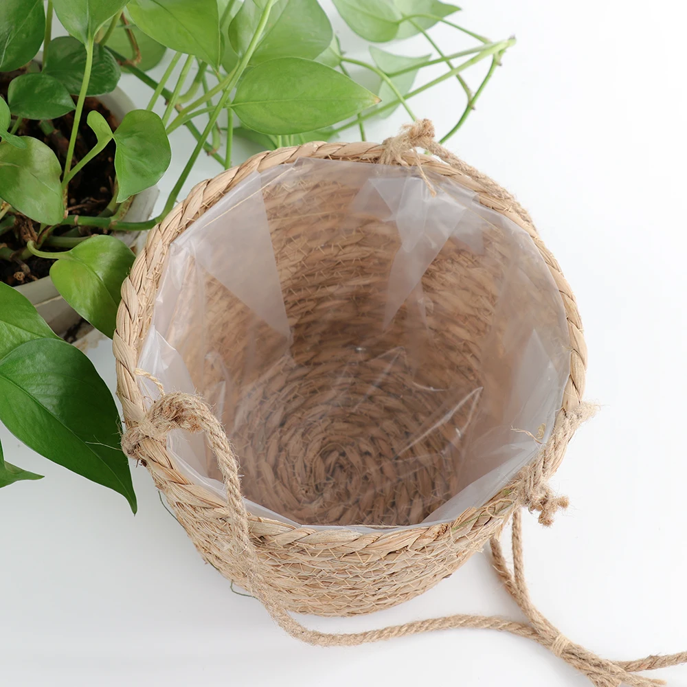 

Handmade Plant Holder Macrame Plant Storage Basket Hanging Flowerpot Net Vintage Boho Flower Pot Plant Lanyard for Home Decor