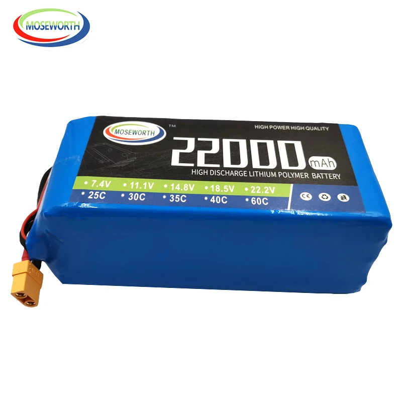 Bater&iacute;a LiPo para Dron a control remoto, Multirotor, 2S, 3S, 4S, 6S, 10000, 12000, 16000, 22000mAh, 25C, 7,4 V, 11,1 V, 14,8 V, 18,5 V, 22,2 V-5