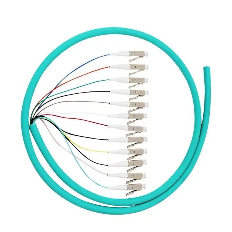 

12 core Fiber Optic Bundle Pigtail LC multimode fiber optical MM OM3 50/125, 5PCS/lot Buy more and save more