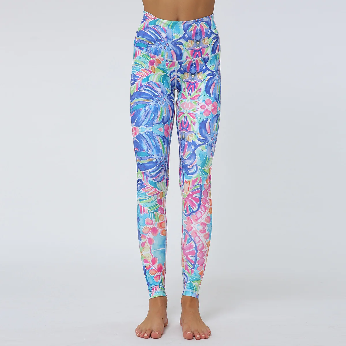 Новые штаны для йоги с цветочным принтом спортивные Леггинсы бодибилдинга