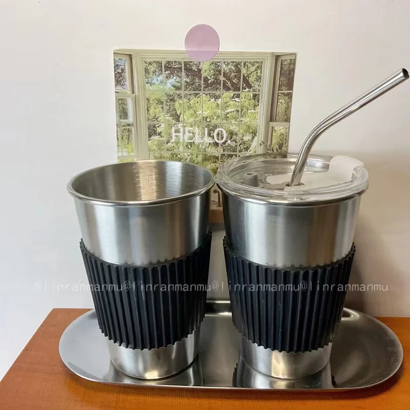 

Water Cup Environmentally Friendly Stainless Steel Thermos With Straw Suitable For Ice Coffee Milk Cup Home Kitchen Drink