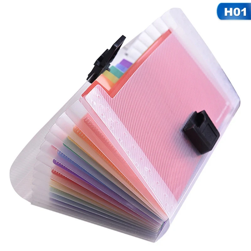 

Protable A6 Plastic 13 Pockets Expanding File Folder Office Organizer Document Holder Bag File Case Document Stationery Box