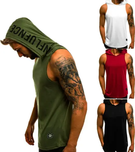 

Summer New Fashion Hip Hop Street Wear Men Waistcoat Hooded Sweatshirt Hoodies Letter Sweatshirts Vest Tops Hoodie Clothes