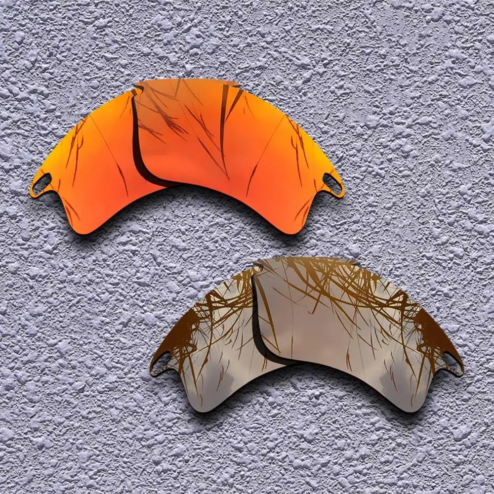 Fire Red-Brown 2 Pairs Polarized Replacement Lenses for Oakley Fast Jacket XL Sunglasses- Multiple Choices - Цвет линз: Fire Red-Brown