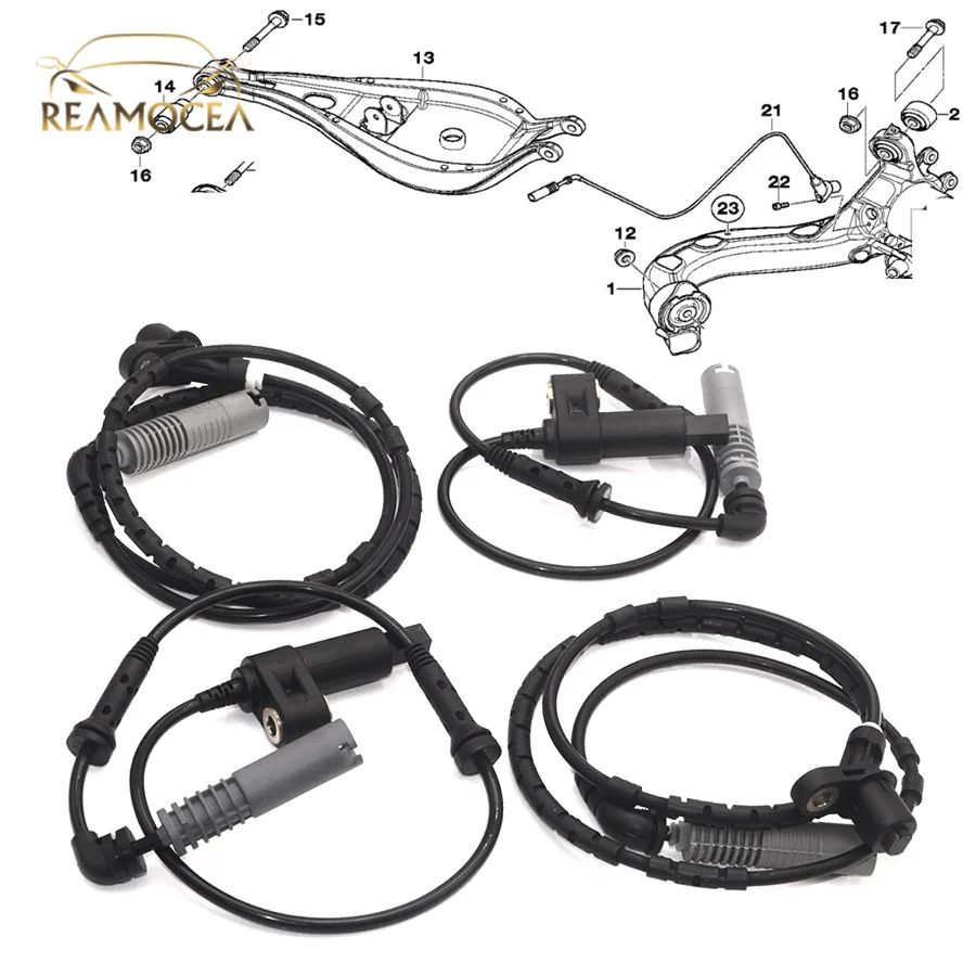 

Датчик скорости колеса Reamocea, передний, задний, ABS, 2 шт., 34521164651 + 2x34521164652, подходит для BMW E46 316i 318i 320i 325i 328i 330i 320d