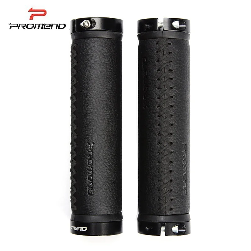 Black PROMEND велосипедные ручки, велосипедные ручки, Нескользящие, удобные, волокнистые, кожаные, Mtb ручки, велосипедные ручки, велосипедные части - Цвет: Black