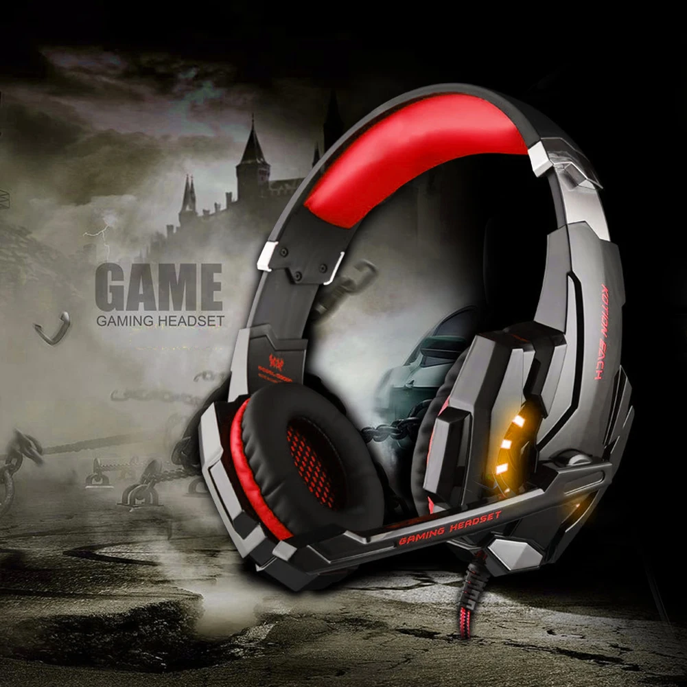 

G9000 3.5mm Wired Game Headphone Adjustable Headband for Computer Lighting Audio Earphone Headset with Microphone