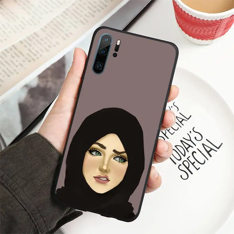 

Cartoon cute Islamic Gril Phone Case For Huawei honor Mate P 10 20 30 40 i 9 8 pro x Lite smart 2019 nova 5t