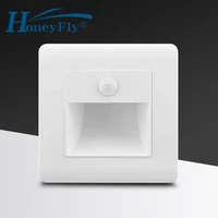 honeyfly 5pcs led ir sensor stair light white 0 5w 110 265v light control foot light motion sensor step lamp indoor corridor