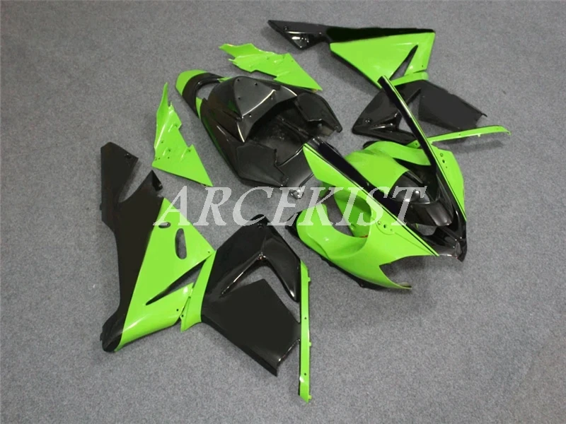 

Высококачественный новый комплект обтекателей для мотоцикла ABS для kawasaki Ninja ZX-10R ZX10R 2004 2005 04 05 Комплект кузова черный зеленый крутой