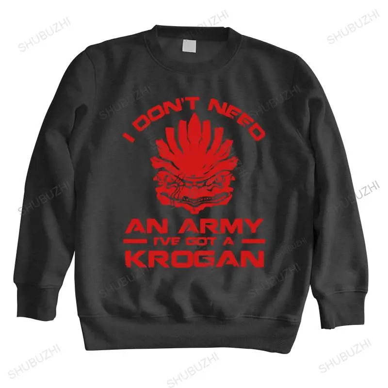 

men's black sweatshirt new mens Casual Mass Effect Andromeda Parody i Don't Need An Army, I've Got A Krogan Men's hoodie