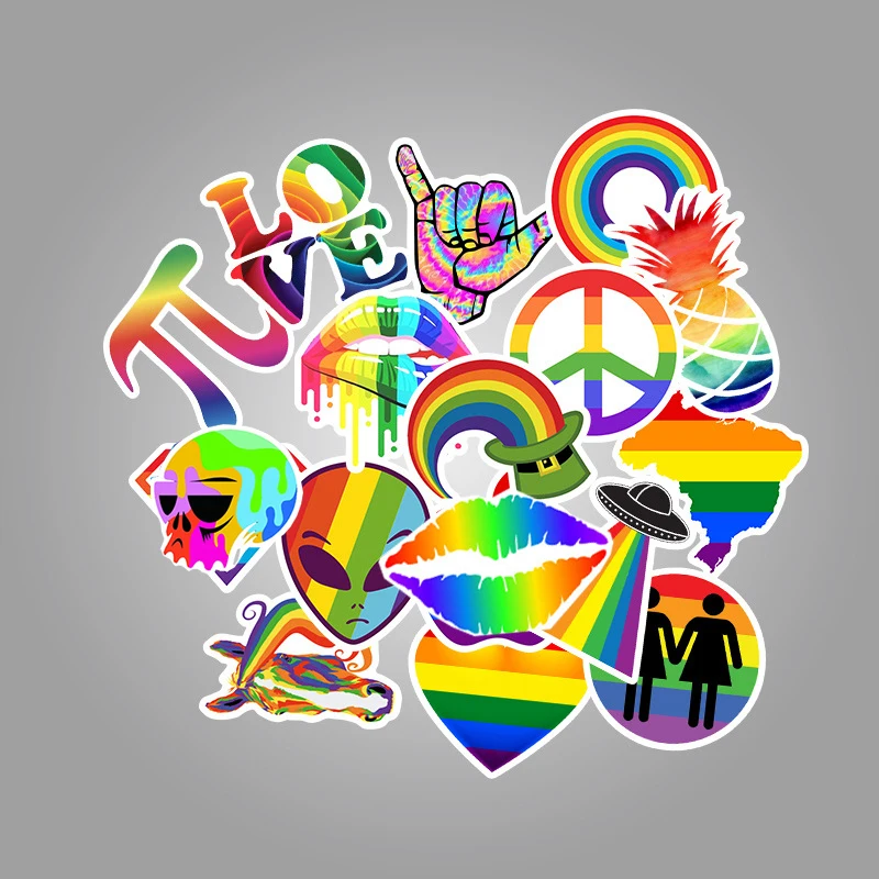 103050pcs rainbow graffiti stickers skateboard guitar fridge laptop luggage bike phone cool waterproof sticker decal kid toys free global shipping