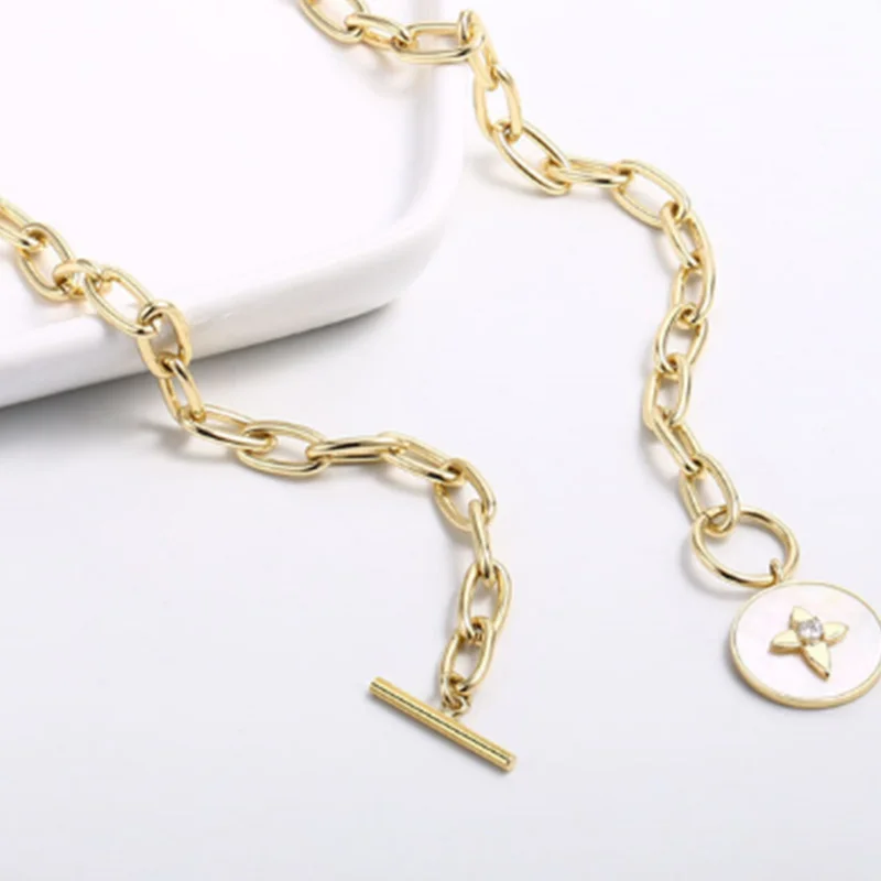 Натуральное Круглое Белое жемчужное ожерелье с металлической цепочкой для жены