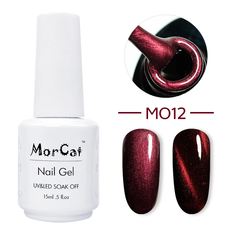 MorCat УФ гель для ногтей кошачий глаз 3D Хамелеон Искусственный лак Серебряная