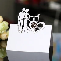 50pcs bride and groom name place cards wedding decoration diy paper party table seating name message greeting card baby shower