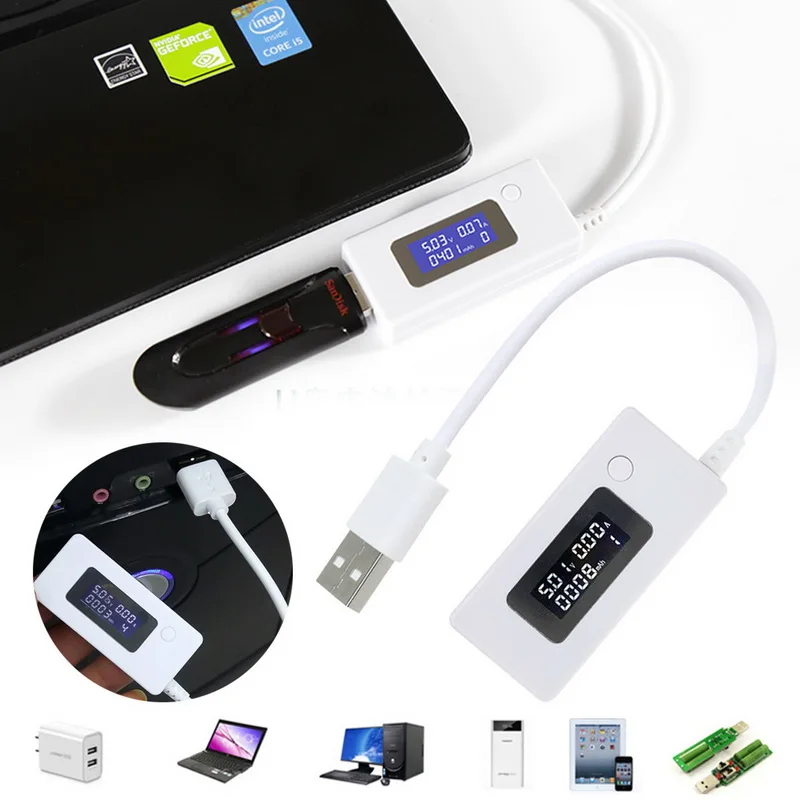 ЖК дисплей мини телефон USB тестер напряжение измеритель тока Емкость детектор