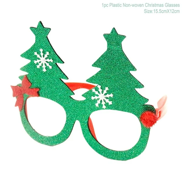 green xmas tree Рождественские украшения игрушки для взрослых и детей Санта-Клаус Снеговик рога очки Рождественские декоративные серьги ожерелье Natale Noel - Цвет: green xmas tree