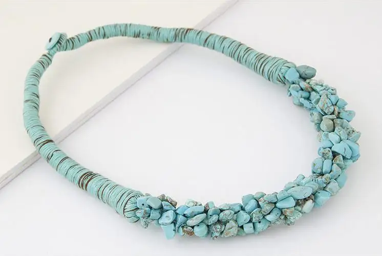 Индийские народные ювелирные изделия DIY натуральный камень кулон ожерелье