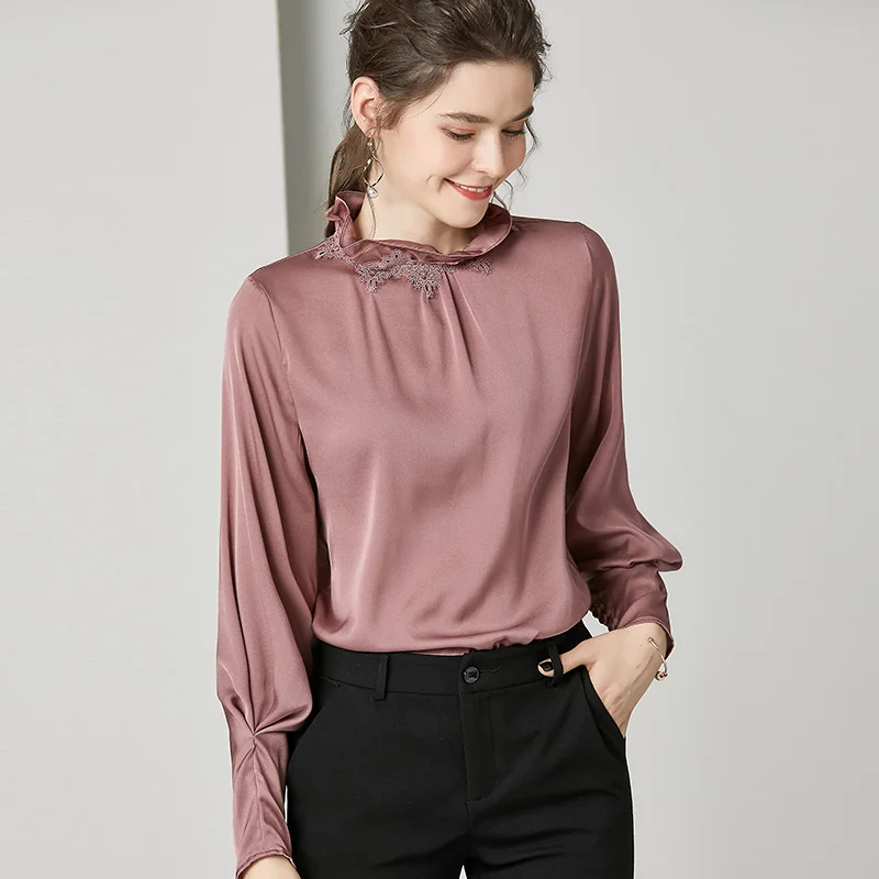 Женская модельная рубашка из натурального шелка дизайнерская английская