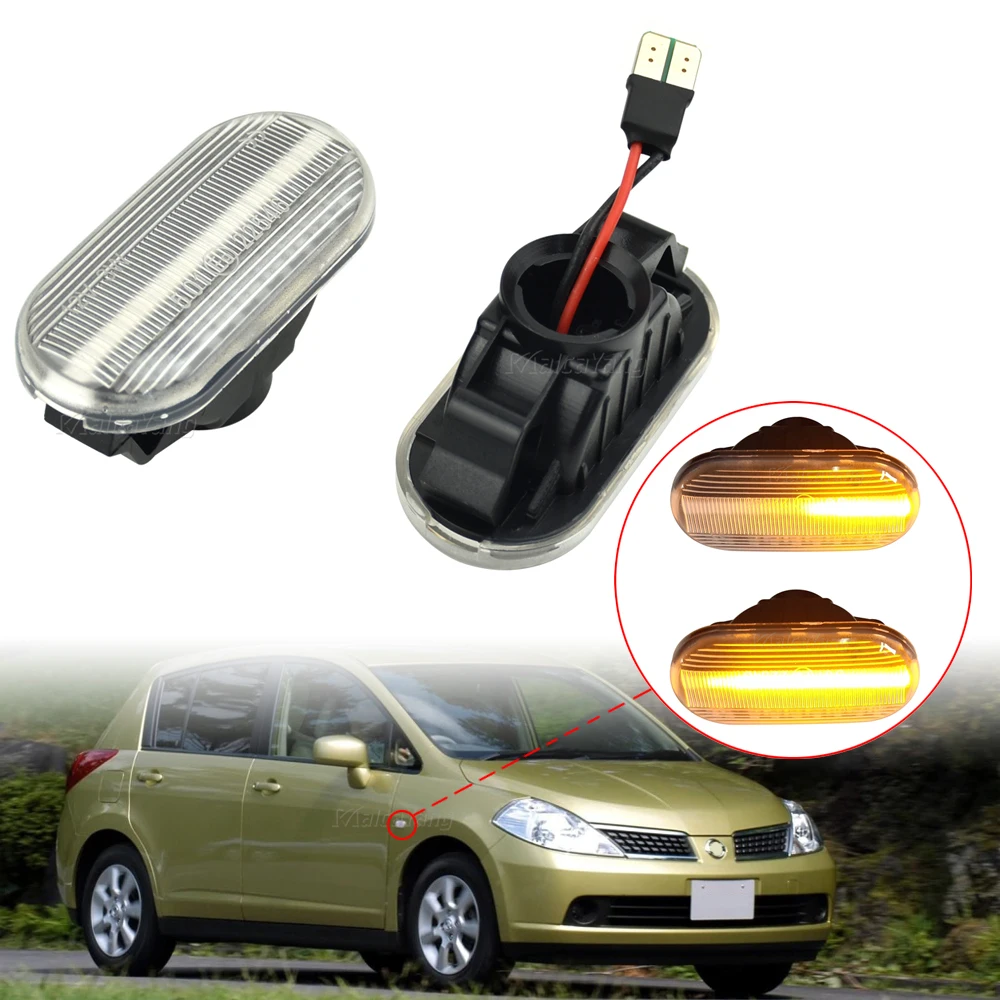 

2 предмета в комплекте 12V течет поворотов светильник для Nissan Cube Z11 Frontier D40 Livina CamionesD40 левый/правый динамический боковые зеркала автомобиля янт...