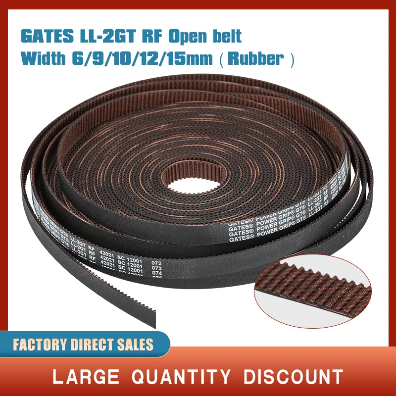 

GATES-LL-2GT 2GT belt synchronous belt GT2 Timing belt Width 6MM 9MM wear resistant for Ender3 cr10 Anet 3D Printer