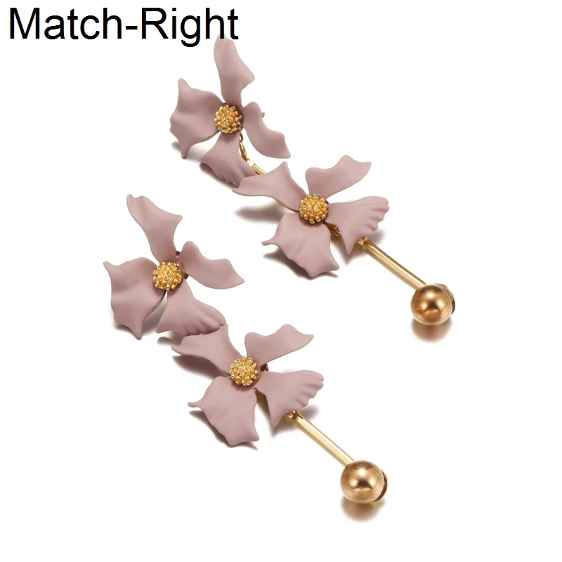 Женские длинные висячие серьги в форме цветка корейские Висячие Ювелирные