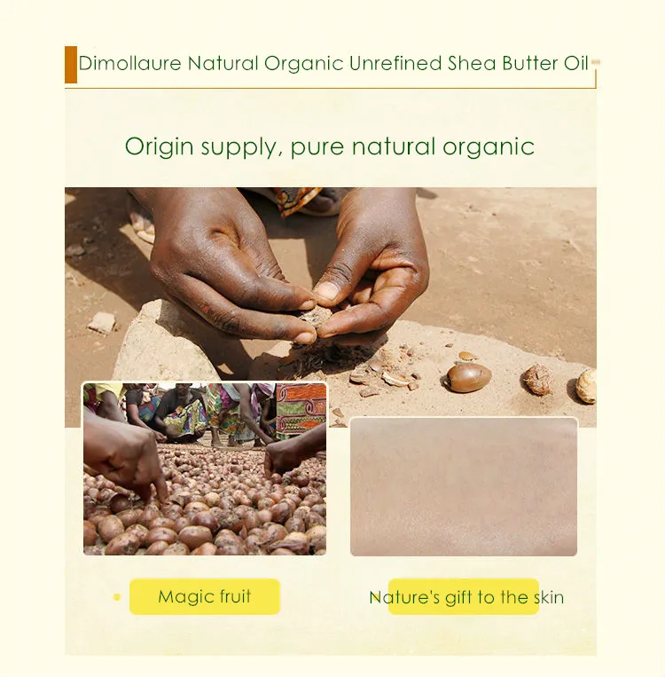 

Dimollaure 100g Natural Organic Unrefined Shea Butter Oil Raw plant essential oil Nourishing Skin Care Cosmetics Base oil