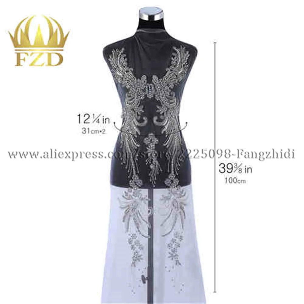DRA-122 FZD 1 шт. Стразы ручной работы для невесты аппликация вышивка патчи для одежды бисером свадебное платье камни аппликация для DIY - Цвет: DRA-122